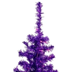 Northlight 6' Pre-Lit Purple Artificial Tinsel Christmas Tree, Clear Lights -Northlight GUEST 76e92c34 5a3e 4c44 b1f2 e3b8135d458f