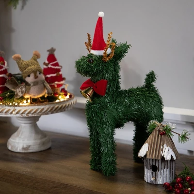 Northlight Pine Reindeer With Bell Artificial Christmas Decoration - 12" 5 Northlight Pine Reindeer With Bell Artificial Christmas Decoration - 12" - Image 3