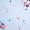 Northlight Patriotic LED C6 Faceted Christmas Lights - Red, White And Blue - 16.5' White Wire - 50ct