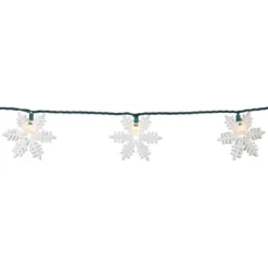 Northlight 10-Count White Glittered Snowflake Christmas Light Set, 6ft Green Wire -Northlight GUEST 7a8fbde3 1e67 478d aa46 2bc72211988f