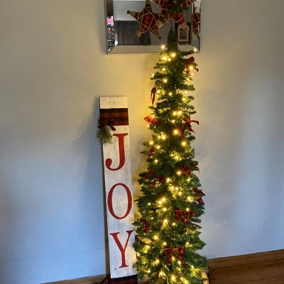 Northlight Pre-Lit Pencil Northern Balsam Fir Artificial Christmas Tree - 6' - Warm Clear LED Lights 7 Northlight Pre-Lit Pencil Northern Balsam Fir Artificial Christmas Tree - 6' - Warm Clear LED Lights - Image 5