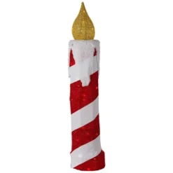 Northlight 3D LED Lighted Striped Candle Christmas Outdoor Decoration - 30" - Red And White -Northlight GUEST 7bc29e57 3520 4040 8fc1 bbb1722366c6