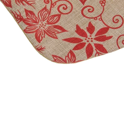 Northlight 20" Tan And Red Rustic Burlap Poinsettia Christmas Stocking 5 Northlight 20" Tan And Red Rustic Burlap Poinsettia Christmas Stocking - Image 3