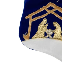 Northlight 20.5" Blue And Gold Nativity Scene Christmas Stocking With Gold Cuff -Northlight GUEST 7c966b06 11e8 4500 a693 1f89075dcf04