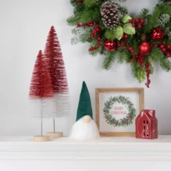 Northlight Pointy Hat Gnome Christmas Decoration - 8" - Dark Green And White