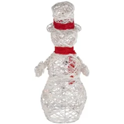 Northlight Lighted Glittered Rattan Snowman Outdoor Christmas Decoration - 28" - Clear Lights -Northlight GUEST 7d952eb8 78c6 4431 8098 eafea656e8f7