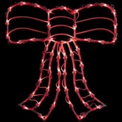 Northlight Lighted Bow Christmas Window Silhouette Decoration - 14" - Red