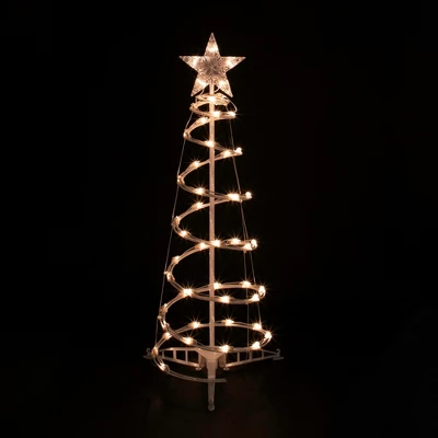 Northlight Lighted Outdoor Spiral Christmas Cone Tree With Star - 3' - Clear Lights 3 Northlight Lighted Outdoor Spiral Christmas Cone Tree With Star - 3' - Clear Lights
