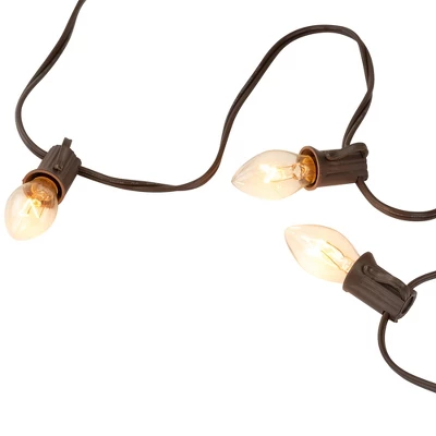 Northlight C7 Christmas String Lights - Clear - 24' Brown Wire - 25ct 6 Northlight C7 Christmas String Lights - Clear - 24' Brown Wire - 25ct - Image 4