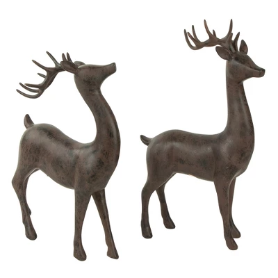 Northlight Standing Deer Christmas Decorations - 14" - Brown - Set Of 2 6 Northlight Standing Deer Christmas Decorations - 14" - Brown - Set Of 2 - Image 4