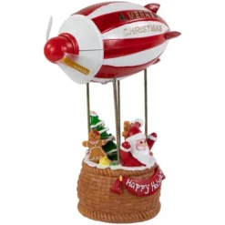Northlight Musical And Animated Blimp And Santa Christmas Decoration - 8.5" - Red And White -Northlight GUEST 871e3a26 3241 45be bcb1 308104acd6ca