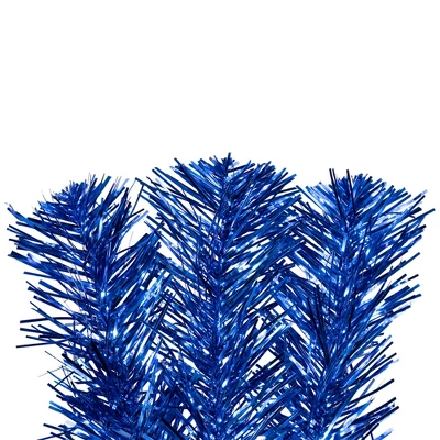 Northlight Artificial Tinsel Christmas Tree - 3' - Blue - Unlit 6 Northlight Artificial Tinsel Christmas Tree - 3' - Blue - Unlit - Image 4
