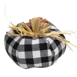 Northlight 5" White And Black Buffalo Plaid Fall Harvest Pumpkin -Northlight GUEST 873fb224 df53 48ab 914c ce62abe4eebf