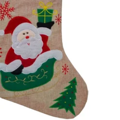 Northlight 19" Red And Green Santa Claus In Sleigh Embroidered Christmas Stocking -Northlight GUEST 87c8fb43 29e0 4d9c 8e8a 4d0e21f84318