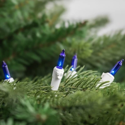Northlight Mini Incandescent Christmas Lights - Blue - 7' White Wire - 35ct 3 Northlight Mini Incandescent Christmas Lights - Blue - 7' White Wire - 35ct