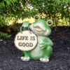 Northlight 9" Green 'Life Is Good' Frog Outdoor Garden Statue -Northlight GUEST 8ad2b8d1 7a03 4542 b704 b8bbfb0a7546
