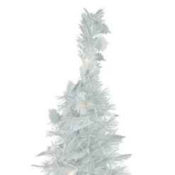 Northlight 6' Pre-Lit White Tinsel Pop-Up Artificial Christmas Tree, Clear Lights -Northlight GUEST 8b35f8aa 0ee3 4805 b318 58432d04985c