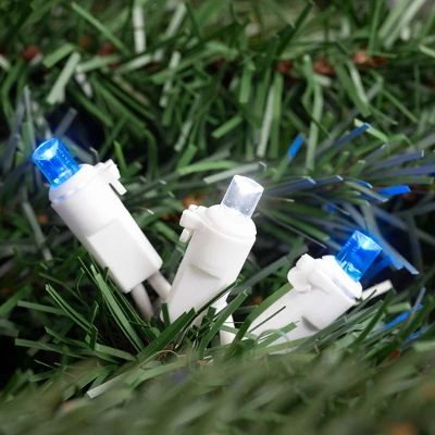 Northlight 50ct Wide Angle LED String Lights Blue/White - 16.25' White Wire 3 Northlight 50ct Wide Angle LED String Lights Blue/White - 16.25' White Wire