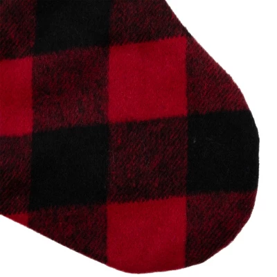 Northlight 23" Black And Red Rustic Buffalo Plaid Christmas Stocking 6 Northlight 23" Black And Red Rustic Buffalo Plaid Christmas Stocking - Image 4