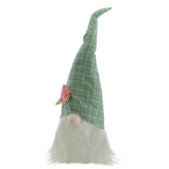Northlight 20" Green And White Plaid Spring And Easter Gnome Head Table Top Decor -Northlight GUEST 90291eb8 90ed 4c5a 98e5 fb4d33de05cb