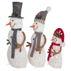 Northlight Lighted Snowman Family Outdoor Christmas Decoration - 39.5" - Warm White - Set Of 3 -Northlight GUEST 90c2ac03 ea9c 4824 9a11 0e35ed5f559a