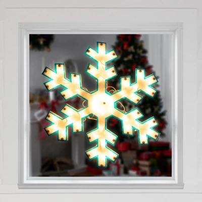 Northlight 16.75" Lighted Snowflake Christmas Window Silhouette 4 Northlight 16.75" Lighted Snowflake Christmas Window Silhouette - Image 2