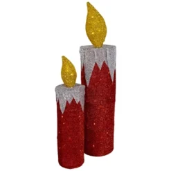 Northlight LED Lighted Candles Outdoor Christmas Decorations - 22.75" - Red - Set Of 2 -Northlight GUEST 92cf39e0 2bbd 43df b466 a4768ea1b3c0