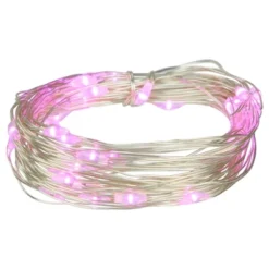 Northlight 50-Count Pink LED Micro Fairy Christmas Lights - 16ft, Copper Wire