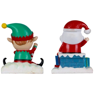Northlight Santa And Elf Christmas Stocking Holders - 5" - Set Of 2 7 Northlight Santa And Elf Christmas Stocking Holders - 5" - Set Of 2 - Image 5