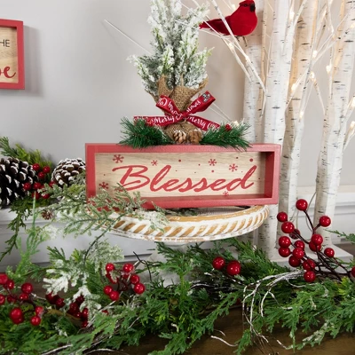 Northlight Framed "Blessed" Wooden Christmas Decoration - 9.75" 3 Northlight Framed "Blessed" Wooden Christmas Decoration - 9.75"