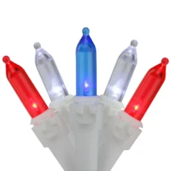Northlight Patriotic LED Mini Christmas Light Set - 15.5' White Wire - 50ct -Northlight GUEST 95866006 9302 4395 b645 431b6f1c9922