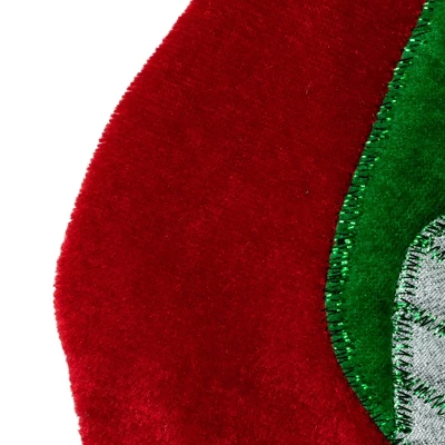 Northlight 20" Red Velveteen Golf Themed Christmas Stocking With White Embroidered Cuff 4 Northlight 20" Red Velveteen Golf Themed Christmas Stocking With White Embroidered Cuff - Image 2