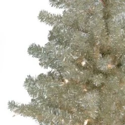 Northlight 9' Pre-Lit Artificial Christmas Tree Metallic Sheer Champagne Tinsel - Clear Lights -Northlight GUEST 98d83bc9 681b 4a04 bee9 f555f0427de1