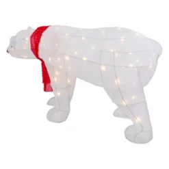 Northlight LED Lighted Tinsel Polar Bear Outdoor Christmas Decoration - 32" - Warm White Lights -Northlight GUEST 98fa881c c7c9 477c 8f81 fb555275c01c