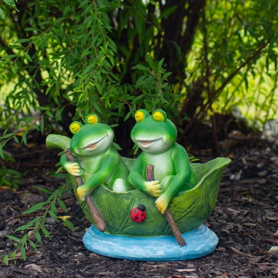 Northlight 10" Green Frogs In A Lily Pad Outdoor Garden Statue 3 Northlight 10" Green Frogs In A Lily Pad Outdoor Garden Statue