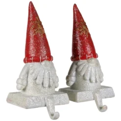 Northlight Glittered Gnome Christmas Stocking Holders - 8.25" - Set Of 2 -Northlight GUEST 99eba7f4 bc7e 4813 a86e fcd520cdb711