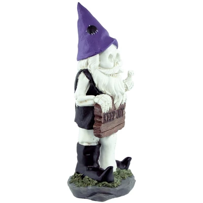 Northlight 11.75" Gnome Skeleton "Keep Out" Halloween Decoration 4 Northlight 11.75" Gnome Skeleton "Keep Out" Halloween Decoration - Image 2