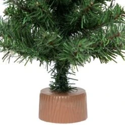 Northlight Mini Canadian Pine Artificial Christmas Tree With Faux Wood Base - 12" - Unlit -Northlight GUEST 9b77e586 98d4 4af5 839f 35dde05e7d74