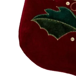 Northlight 21" Red And Green Holly Embroidered Velvet Christmas Stocking -Northlight GUEST 9c8ea771 9224 49ed ac7f 8296d8ceda71