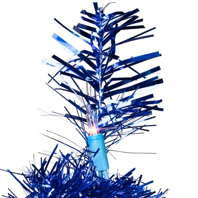 Northlight Pre-Lit Artificial Tinsel Christmas Tree - 3' - Blue - Clear Lights 7 Northlight Pre-Lit Artificial Tinsel Christmas Tree - 3' - Blue - Clear Lights - Image 5