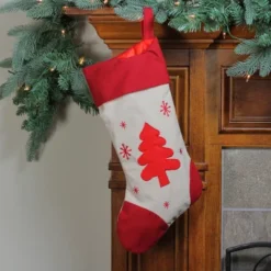 Northlight Embroidered Tree With Snowflakes Christmas Stocking - 18" -Northlight GUEST a05bba31 c46d 4b4a 81e2 100e6818de56