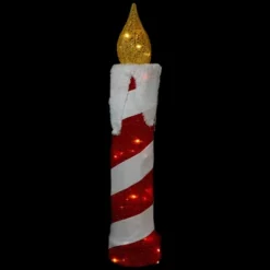 Northlight 3D LED Lighted Striped Candle Christmas Outdoor Decoration - 30" - Red And White -Northlight GUEST a125d2e8 ffa0 4e80 b0ec 1965e3ea9357