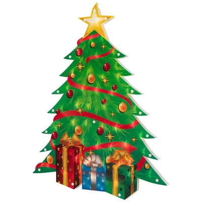 Northlight 22.5" Lighted Christmas Tree With Presents Window Silhouette 6 Northlight 22.5" Lighted Christmas Tree With Presents Window Silhouette - Image 4