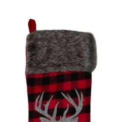 Northlight 20.5" Red And Black Buffalo Plaid Reindeer Christmas Stocking -Northlight GUEST a2410e72 cf5c 4cb9 9191 3434ea2883ab