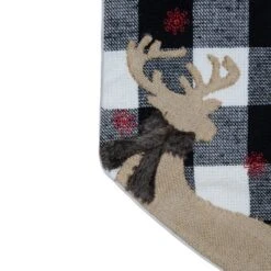 Northlight 18-Inch Black And White Buffalo Plaid Burlap Reindeer Christmas Stocking -Northlight GUEST a331017e c79b 4e82 a6bb 524e688e7283
