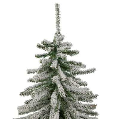 Northlight Potted Flocked Downswept Mini Village Pine Medium Artificial Christmas Tree - 2' - Unlit 4 Northlight Potted Flocked Downswept Mini Village Pine Medium Artificial Christmas Tree - 2' - Unlit - Image 2