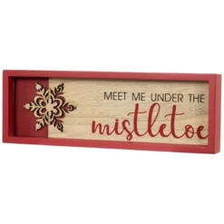 Northlight Framed "Meet Me Under The Mistletoe" Christmas Wall Decoration - 11.75" - Red -Northlight GUEST a7823267 4772 4be4 befe af2e71ab8ebe