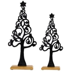 Northlight Starry Trees Metal Christmas Decorations - 18.5" - Black - Set Of 2 -Northlight GUEST a83b7616 5add 4b27 9428 9ad57c893274