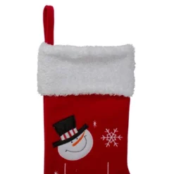 Northlight 19" Red And White Embroidered Snowmen Letter To Santa Christmas Stocking -Northlight GUEST a84428cc f913 4d67 9779 0ff24fe489eb