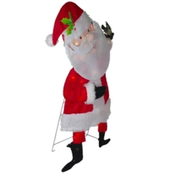 Northlight Lighted Chenille Santa With Bird Outdoor Christmas Decoration - 32" - White Lights -Northlight GUEST a8937847 4055 46a5 8b97 881dd17870f8